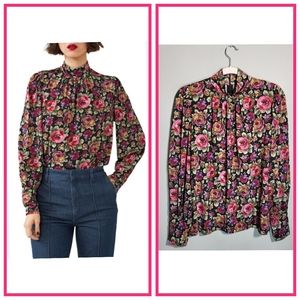 & OTHER STORIES NWT Floral Blouse | Retro Style | Mock Neck | size M
